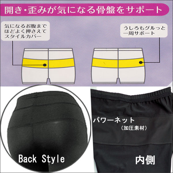 レギンス 7分丈 骨盤サポートレギンス 【ネコポス便送料無料】7分丈レギンス（M〜L・L〜LL） Leggings レギング