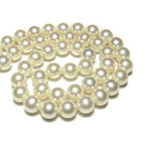 国産貝パール ホワイト8mm玉 40cm ハンドメイド 最高級貝パール