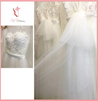 ウェディングドレス結婚式披露宴二次会/パーティードレス/ビスチェウエディングドレス/マタニティウエディングドレス♪DORESU-2122