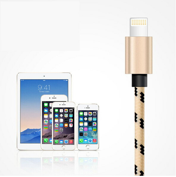 Apple製品用 急速ナイロン充電ケーブル 1M 1メートル ケーブル (iphone 充電ケーブル 充電 ケーブル 充電器 アイフォン アイホン 車載