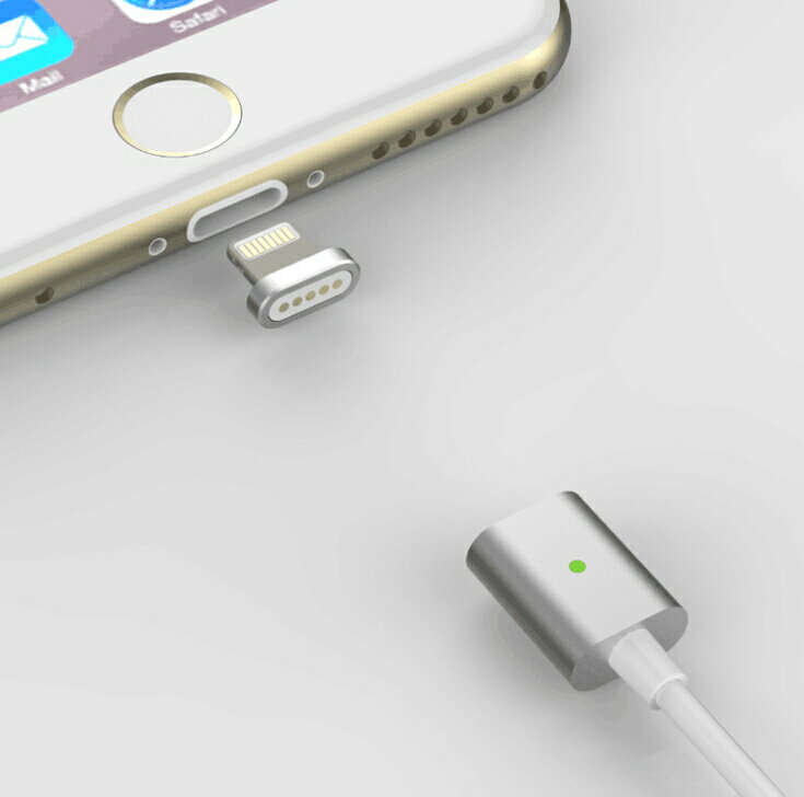 iphone専用 Lightning 着脱式 充電ケーブル 3色 ライト付き 充電状況確認可能 マグネットケーブル 磁石 片手で充電 アルミ合金 ナイロンケーブル 丈夫 耐久性 端子やコードの痛み防止 apple製品対応