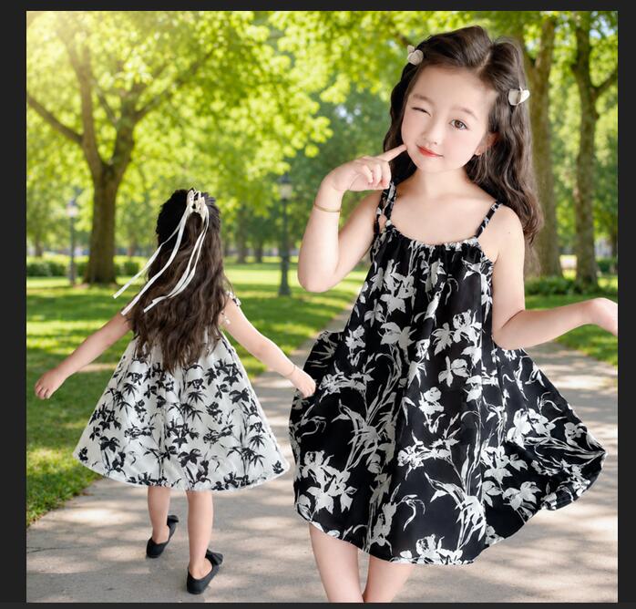乐天商城 - キッズ ワンピース 花柄ワンピース 女の子 ノースリーブ シャツワンピース 子供服 韓国子供服 かわいい おしゃれ カジュアル 春 夏 90 100 110 120 130 140 子供リゾートワンピース