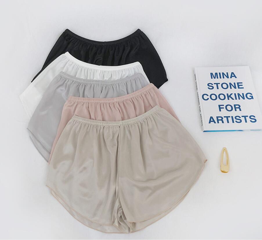 5色コーディ ショートパンツ ベンチコート シルクタッチ 通気性抜群 肌フィット 美脚効果抜群 総レースインナーショートパンツ ウエストゴム ルームウェアペチパ...