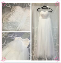 ウェディングドレスドレススリムロングドレス着丈肩より約148cm欧米結婚式披露宴欧米人気刺繍/プリンセスライン/プライズメイド/二次会/パーティードレス/ビスチェウエディングドレス/マタニティウエディングドレス/演奏会/お嫁さん/花嫁♪DORES-102