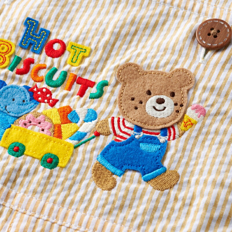 【★ポイント10〜1倍】〇【ミキハウス】6分丈オーバーオール【3,980円以上で送料無...