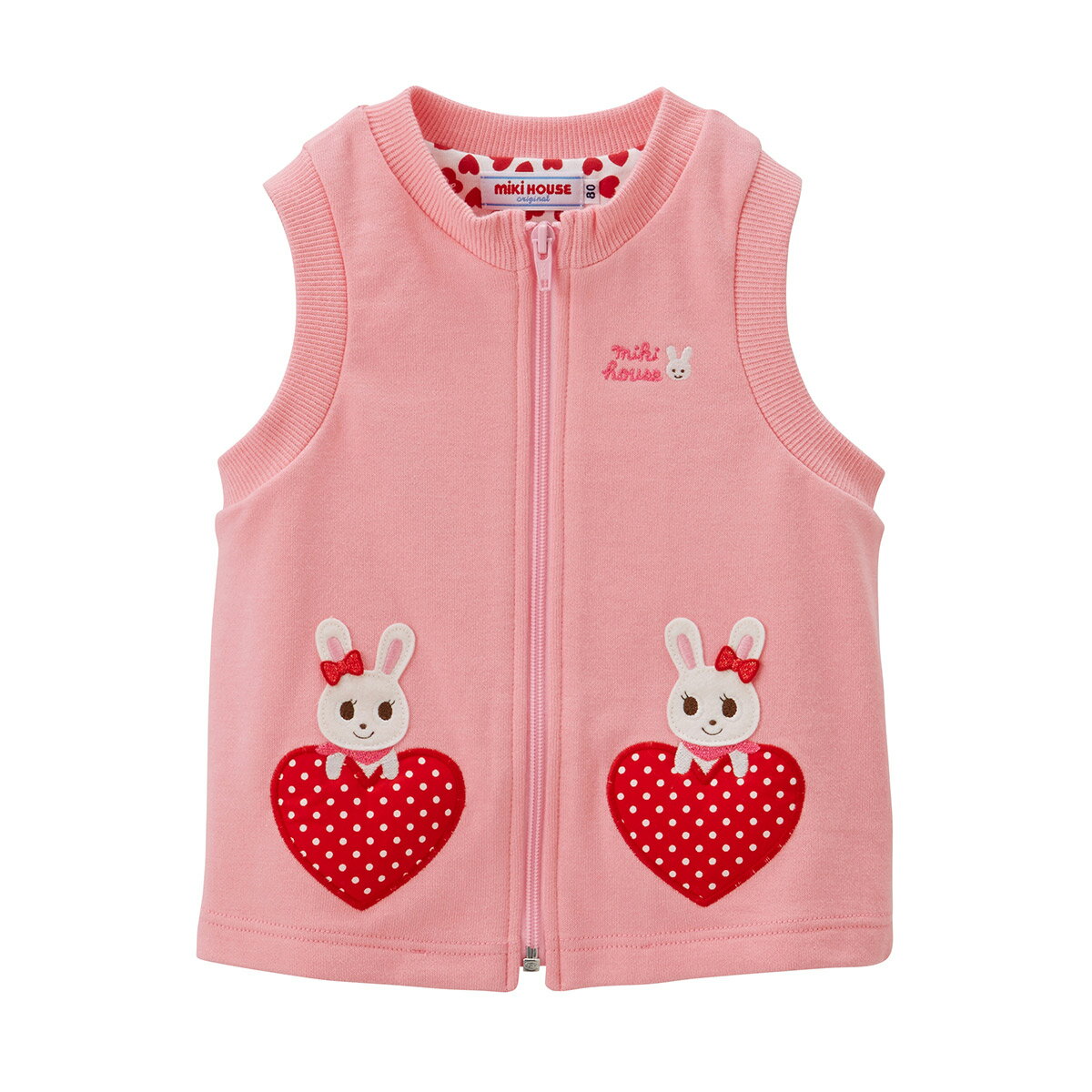 新品☆ミキハウス☆なりきりプッチー君リバーシブルボアベスト80 セール30%OFFミキハウス mikihouse プッチー＆うさこ
