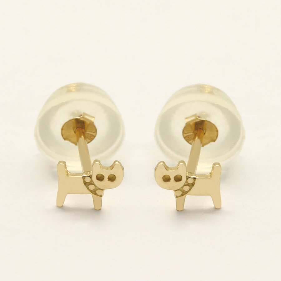 ピアス ゴールド pierce K10ゴールド ネコ ねこ 猫 キャット cat レディス 女性用  ...