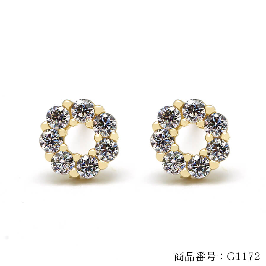 ピアス ゴールド pierce K10ゴールド アレルギー対応 サークル ラウンド レディス 女性用 10金 10K イエローゴールド