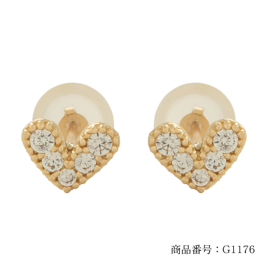 ピアス ゴールド pierce K10ゴールド アレルギー対応 ピアス ハート レディス 女性用 10金 10K イエローゴールド