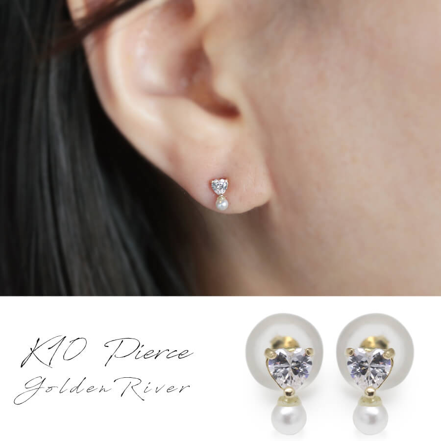 乐天商城 - ピアス ゴールド pierce K10ゴールド アレルギー対応 レディス 女性用 10金 10K イエローゴールド