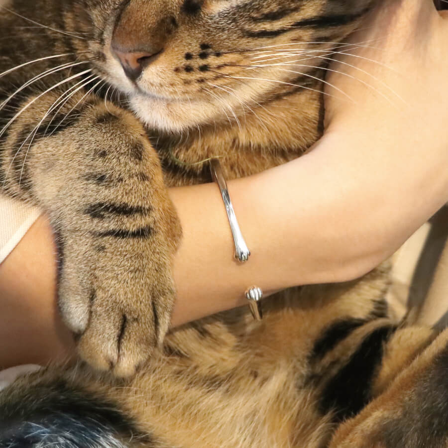 猫の手 肉球 ブレスレット バングル シルバー925