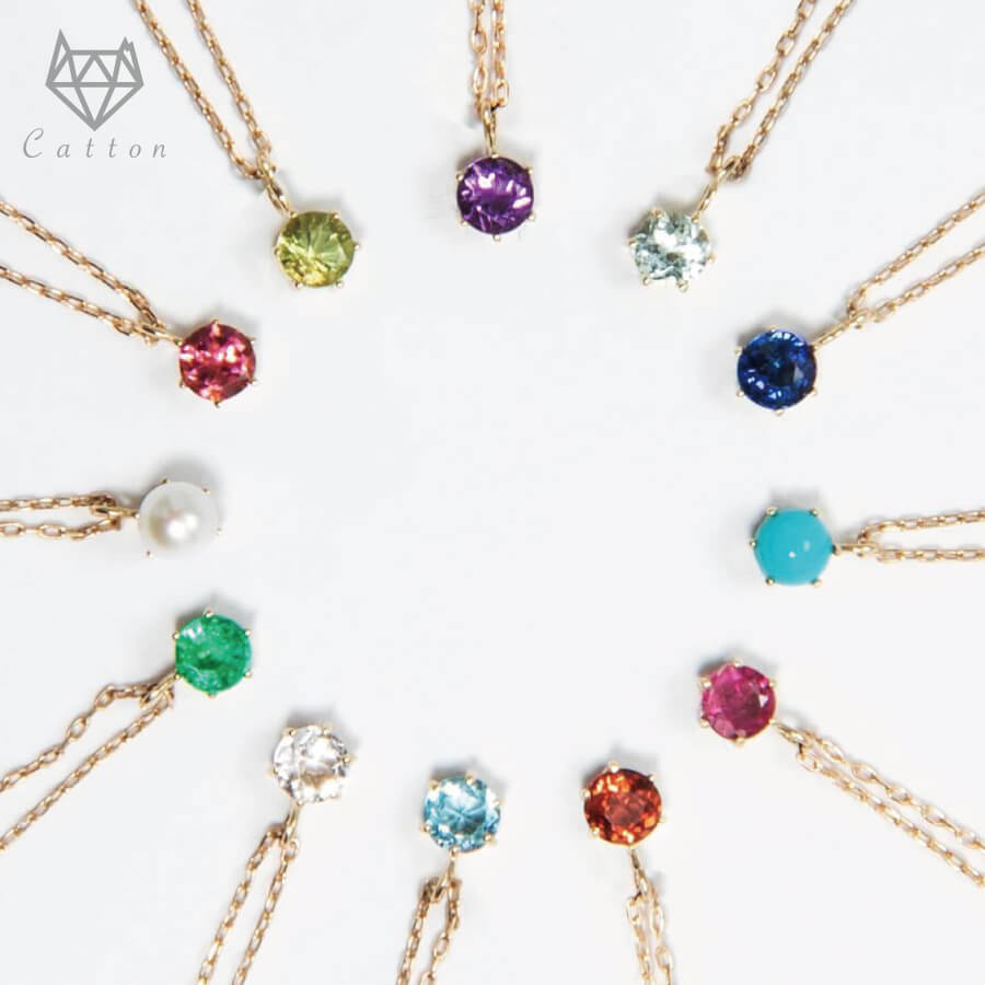 Turquoise - 天然石 ネッコレス 隠れ猫 一粒ネックレス 天然石 ネックレス K18 K10 18金 10金 レディス 誕生石 necklace