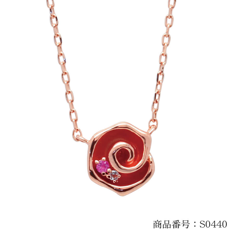 旧モデル K18 18金 ネックレス ローズ 薔薇 ばら 天然ピンクサファイア ゴールド Gold 国内代理店正規商品 レディースジュエリー アクセサリージュエリー アクセサリー Insolite Guadeloupe Voyage Com