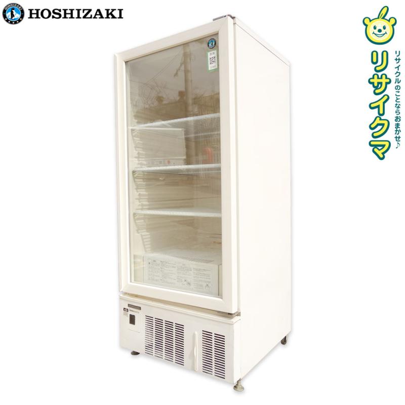 【中古】M▽ホシザキ 業務用 冷蔵ショーケース 瓶冷やし ガラス扉 スイング扉 251L 幅630×奥行665×高さ1495 100V USB-63BL1 ■大型商品・送料別途必要■ (31465)