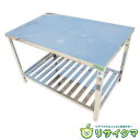 【中古】M▽業務用 厨房用 作業台 棚 ステンレス 幅1200×奥行750×高さ790 ■大型商品・送料別途必要■ (Fe1498)