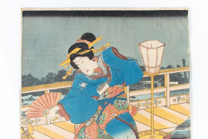 リサイクマのリサイクルショップの【中古】M▽歌川国貞 風流東舞振 1855年 木版画 美人画 浮世絵 錦絵 大判 不揃い ■送料無料対象外・送料別途必要■ (318)｜アングル2