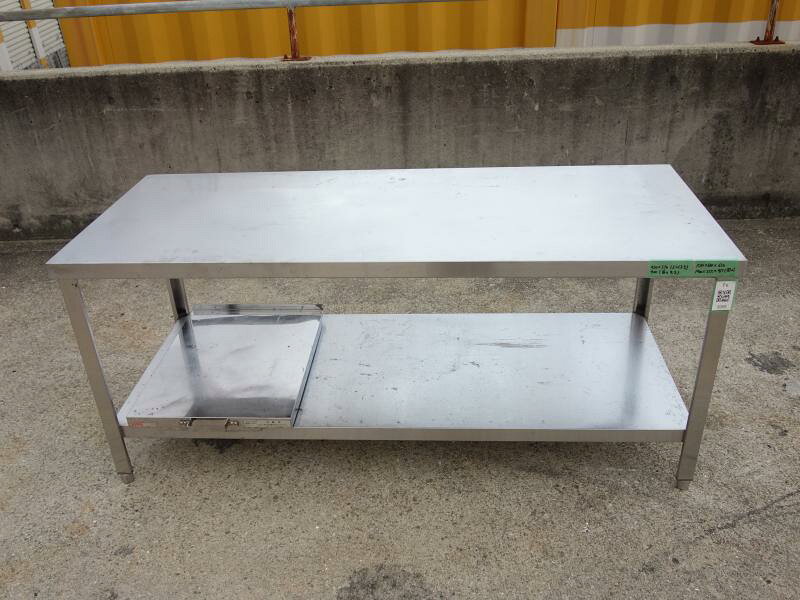 【中古】M△業務用 厨房 作業台 スライドテーブル 棚 ステンレス コンロ用 コンロ台...