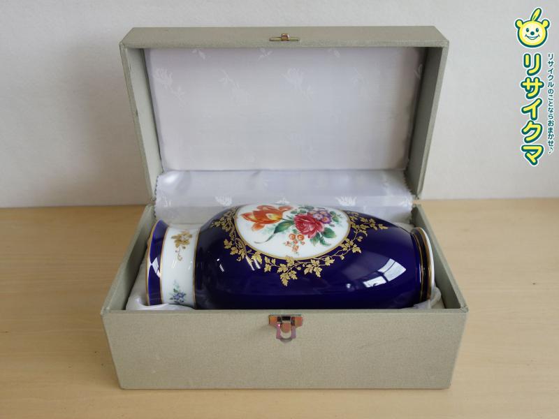 Crystal Products - 【中古】M▽ノリタケ Noritake フラワーベース 花瓶 花器 花生 大 スタジオコレクション 瑠璃金蝕 フラワーブーケ 箱付き 9980/T555 ■送料無料対象外・送料別途必要■ (40309)