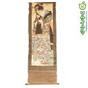 【中古】M▽渓斎英泉 子供を抱く婦人 江戸時代 木版画 掛け軸 美人画 浮世絵 錦絵 ■送料無料対象外・送料別途必要■ (K00391)