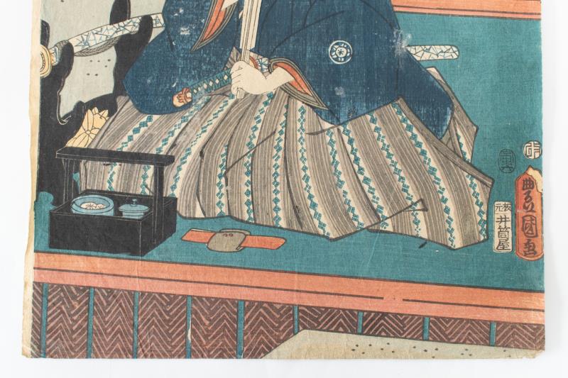 リサイクマのリサイクルショップの【中古】M▽歌川国貞 源次郎言号葉末 早瀬伊織 1854年 木版画 浮世絵 錦絵 大判 ■送料無料対象外・送料別途必要■ (298)｜アングル3