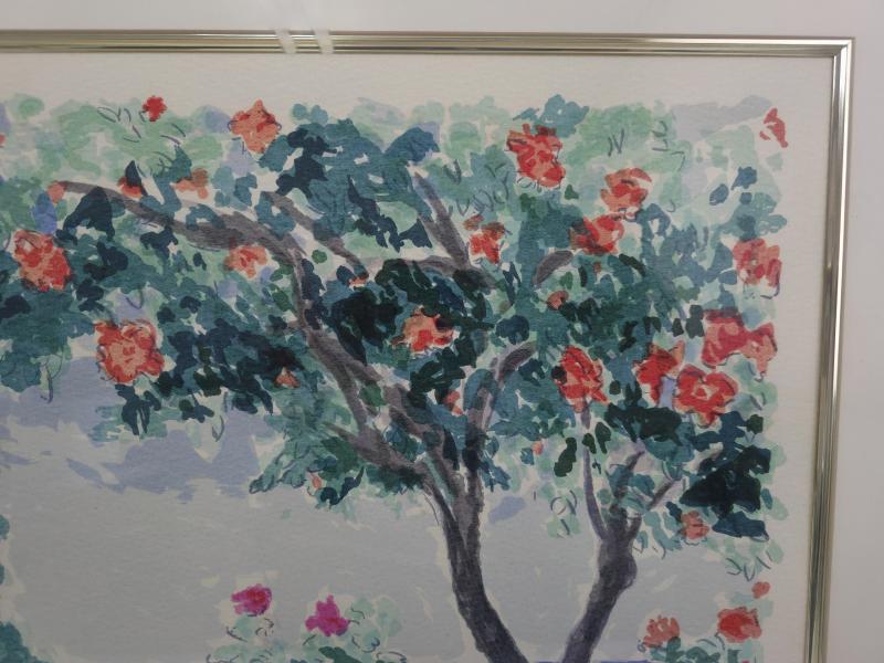 リサイクマのリサイクルショップの【中古】M▽チャールズ ペニー CHARLES PENNY エーゲの花 版画 シルクスクリーン 額縁 エディションナンバー ■送料無料対象外・送料別途必要■ (38395)｜アングル3