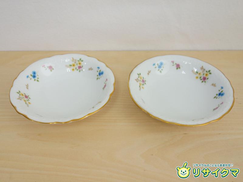 【中古】M▽ノリタケ Noritake 小花 花柄 フラワー 金彩 サラダボウル フルーツ ペア 2個セット ■送料無料対象外・送料別途必要■ (38863)