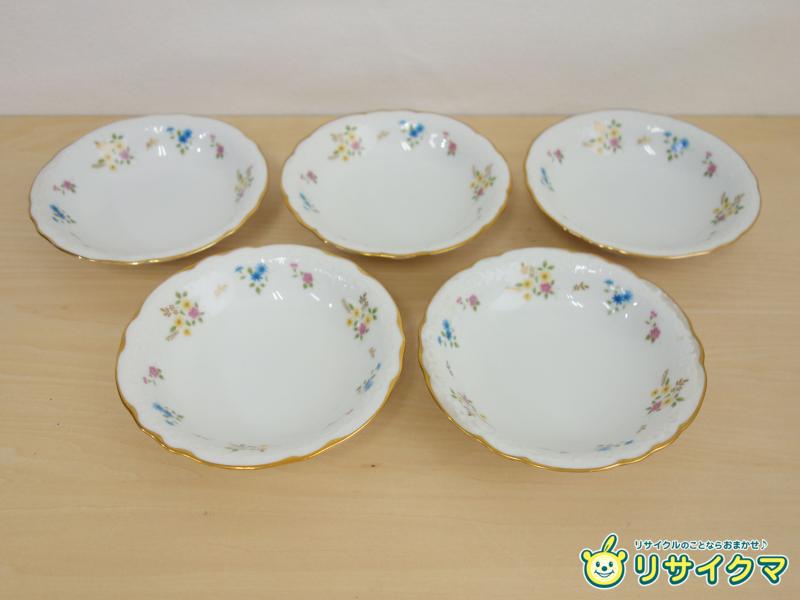 【中古】M▽ノリタケ Noritake 小花 花柄 フラワー 金彩 サラダボウル フルーツ ペア 5個セット ■送料無料対象外・送料別途必要■ (38864)