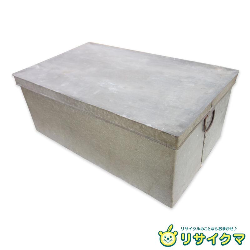 【中古】K▼収納箱 衣装ケース 道具箱 ボックス ブリキ トタン 缶 米びつ ストッカー 幅815×奥行490×高..