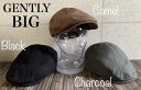◇帽子 3色展開 GENTLY キャンバス ハンチング こだわりの深さ オールシーズン コットン 定番 男女兼用 標準サイズ M BIG 大きい L サイズ 62cm XXL 64cm カジュアル ブラック 黒 グレー ブラウン 紫外線対策 UVカット 大きいサイズ メンズ レディース