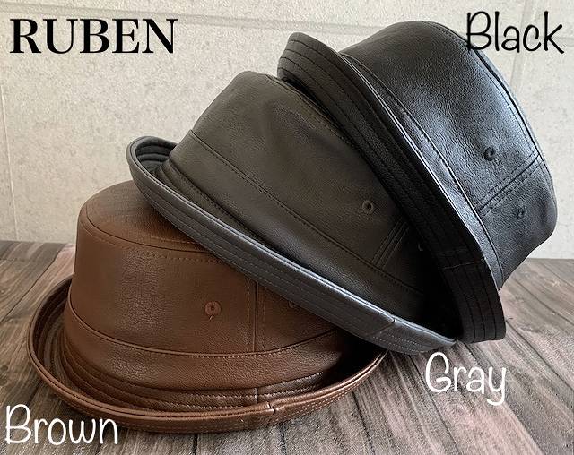 0a3wXq 3FWJ@Ruben [x U[ |[NpC nbg GRU[ Vv i I[V[Y jp ECO LEATHER PORKPIE HAT