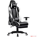 D5789YO ◆0426【アウトレット品】ゲーミングチェア オフィスチェア GTRACING GT002F-WHITE オットマン付き未使用 家具