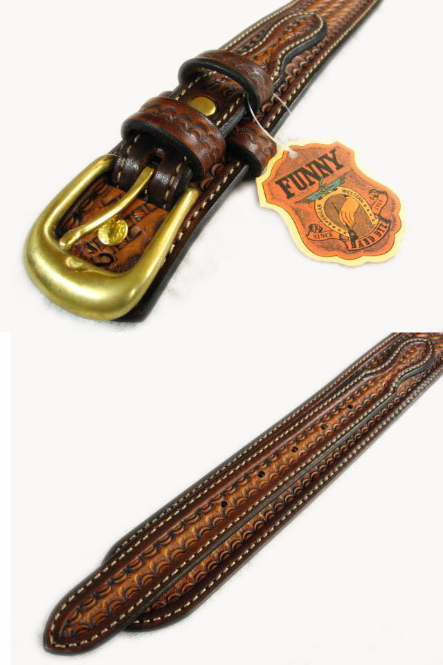 ロック＆レザー RISEのFUNNY正規取扱店【FUNNY/ファニー】手染め レンジャーベルト バスケット ブラウンアンティーク 送料無料｜アングル3