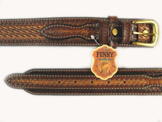 ロック＆レザー RISEのFUNNY正規取扱店【FUNNY/ファニー】手染め レンジャーベルト バスケット ブラウンアンティーク 送料無料｜アングル2