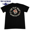 2025年春夏新作 THE FLAT HEAD(ザ・フラットヘッド) MOTOR CYCLE RACE/モーターサイクルレース 半袖Tシャツ(ブラック)FN-THC-048【メンズ/アメカジ/フラヘ/バイカー/日本製/送料無料】