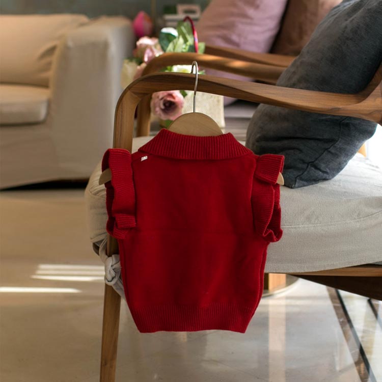 ビッグリボン ニット ニットトップス フリル袖 ビッグリボン 子供 キッズ ベビー ニットベスト ベスト 子ども服 アウター 女の子 韓国子供服 80cm 子供服 100cm 110cm 120cm 3