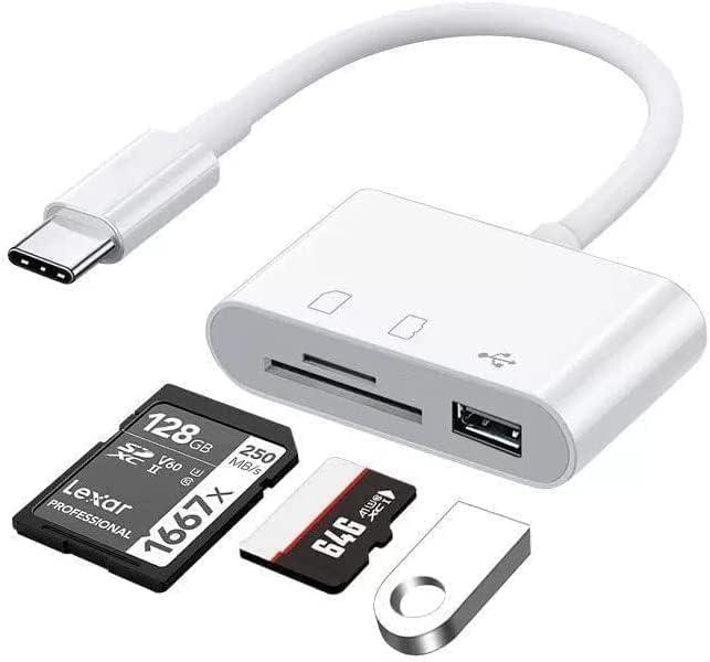 USB C SDカードリーダ、USB C回転Micro SD TFメモリカードリーダ、トリプルUSBカメラカードリーダアダプタ