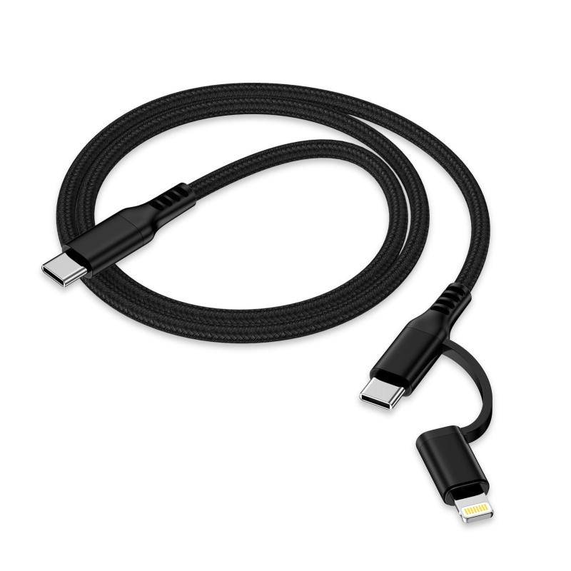 USB-C 2in1 アイフォン 充電ケーブル 1本