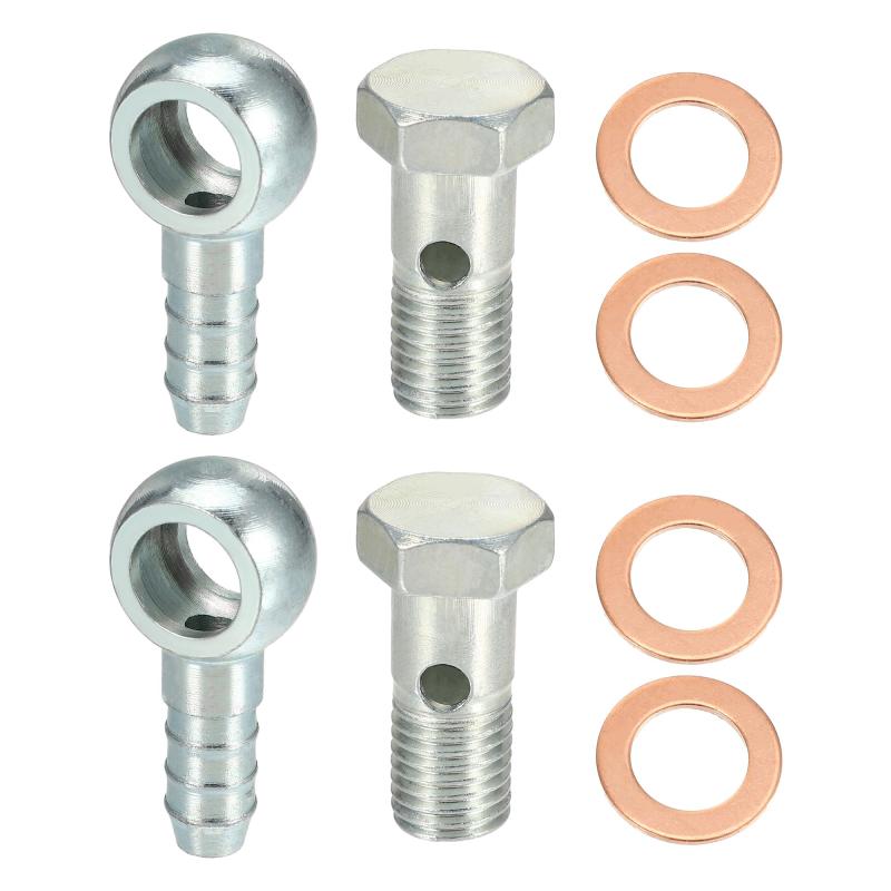 ACROPIX バンジョーホースバーブボルト継手 ユニバーサル バンジョー継手 燃料ライン 銅ワッシャー付き バイク用 12mm内径 10 mm外径 M..