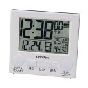 ランデックス(Landex) 目覚まし時計 電波 ライト付き ラクミエル 温度 湿度 日付 曜日表示 デジタル 白 YT5308(3)