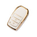 Kinotaka トヨタ専用 TPU製 2ボタン スマートキーケース ヤリスクロス プリウス 60系 ハイラックス GUN125 新型ハリアー アクア後期 新型カローラ GRカローラ GRヤリスなど適用 キーカバー (ホワイ