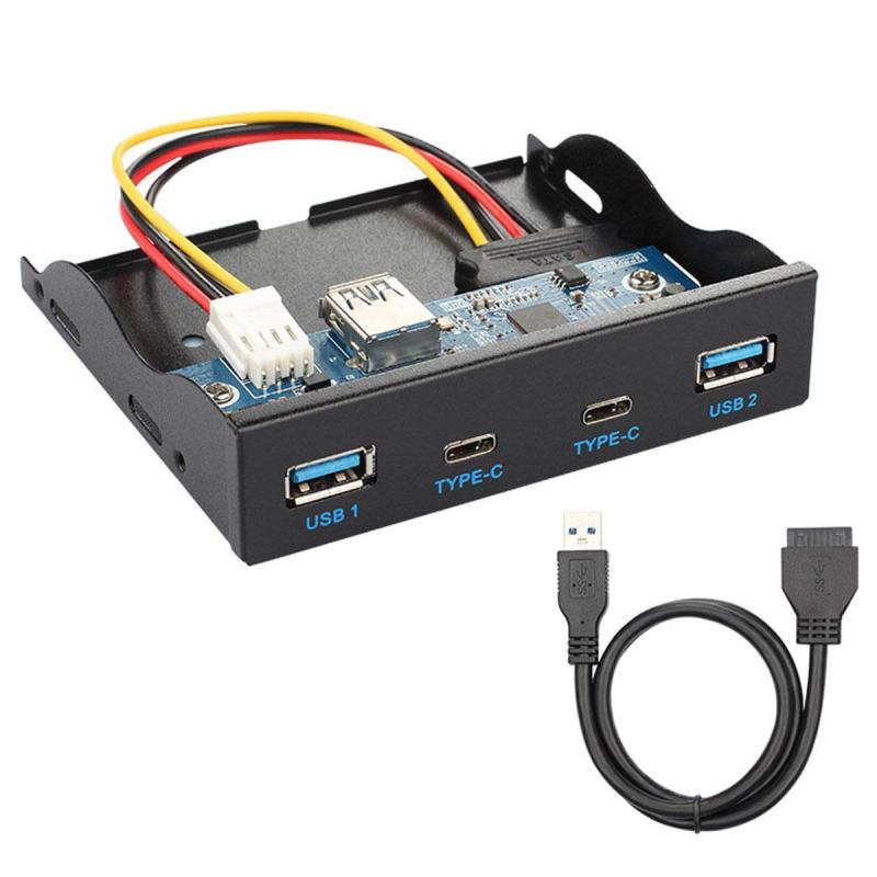 chenyang USB-C & USB 3.0 ハブ 4ポート フロントパネルからマザーボード 20ピンコネクタケーブル 3.5インチフロッピーベイ用