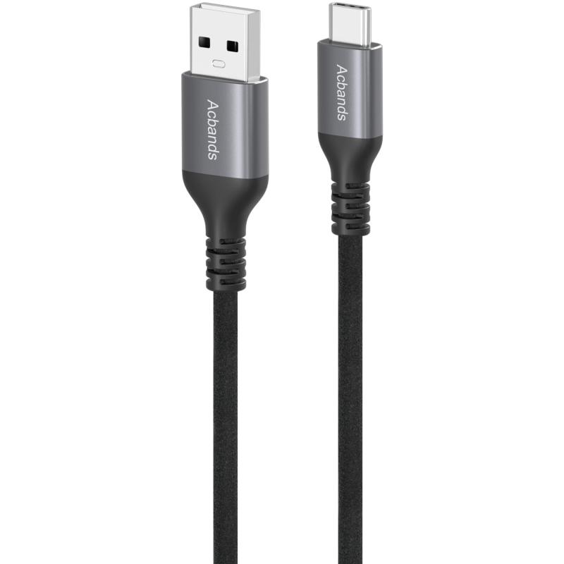 Acbands USB Type C ケーブル QC3.0対応 3A シリコン素材 柔軟なデータケーブル USB-A&USB-C 滑らかで柔らかい質感 急速 ケーブル