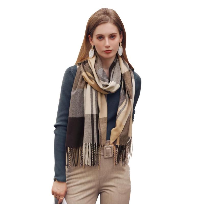 [VNGOLERRY] マフラー レディースマフラー ストール 大判ストール チェック柄 男女兼用 ショール ひざ..