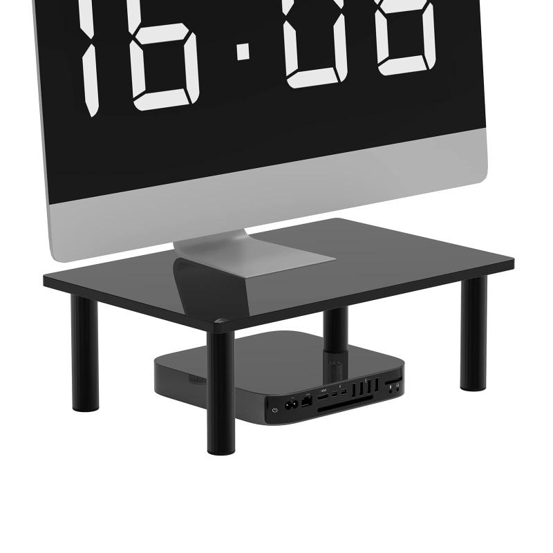 PANO-MOUNTS モニタースタンド パソコンスタンド モニター台 PCスタンド 透明 アクリル製 机上台 キーボード収納 省スペース