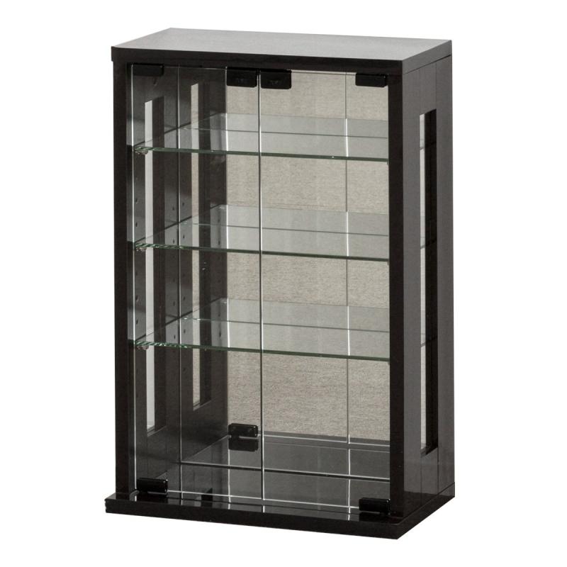 クロシオ ガラスケース ダークブラウン 幅40cm コレクションボード キャビネット おしゃれ