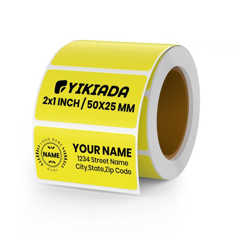 2.5 x 5 cm 長方形感熱紙シール500枚