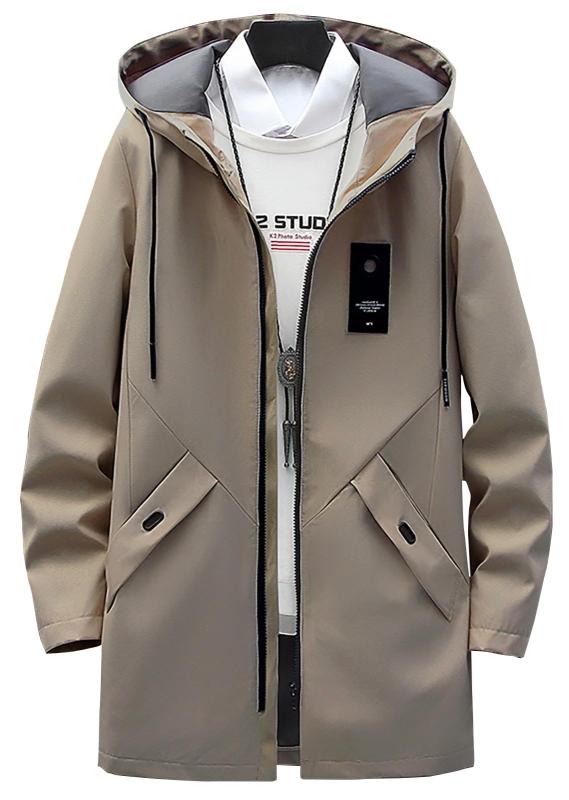 [Pablito] スリムフィット コート メンズ ハーフ丈 フード付き ジャケット 秋服 ハーフコート おしゃれ アウター カジュアル ジャンパー トレンチ モッズ 防風 防寒 軽量 春 秋 冬