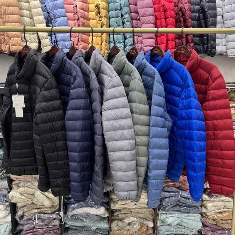 メンズ ダウンジャケット 軽量 薄手 90%ホワイトダックダウン スタンドカラー 秋冬 アウター ショート..