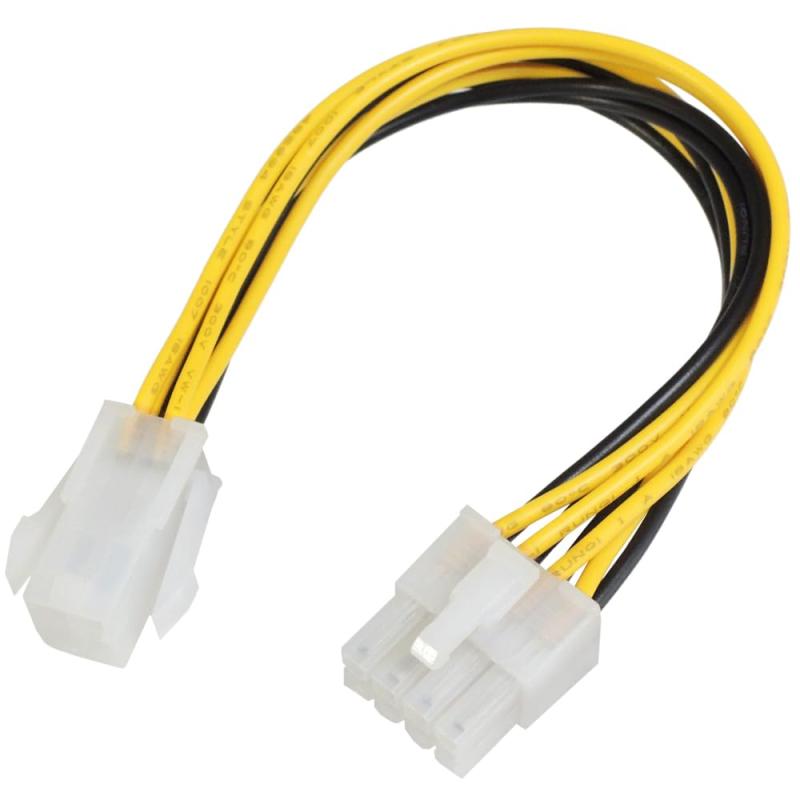KAUMO ATX12V(4ピン) - EPS12V(8ピン) 変換 電源ケーブル長さ: 20cm (端子含む)ATX12V電源コネクタ4ピンと8ピン(EPS12Vコネクタ)を変換するケーブル。