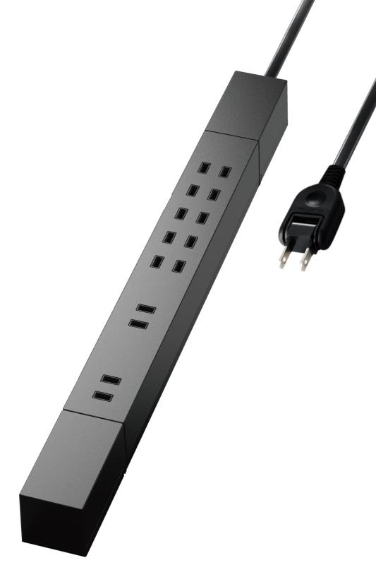 エレコム 電源タップ 雷ガード 7個口 回転式 ほこりシャッター固定&吊下可能な回転パーツ付き ブラック ECT-05 0BK